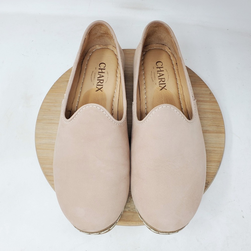 Charix Shoes Womens 38 Safari Nubuck Leather Slip On Loafer Comfort Classic